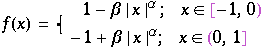 f(x) =                  α                 1 - β | x |       ;   &n ...   ;     x∈ (0, 1]          