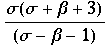 σ(σ + β + 3)/(σ - β - 1)